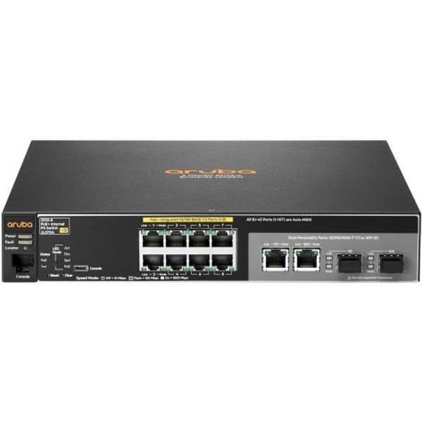 Aruba 2530-8 PoE+ Internal PS Switch (JL070A) main product photo