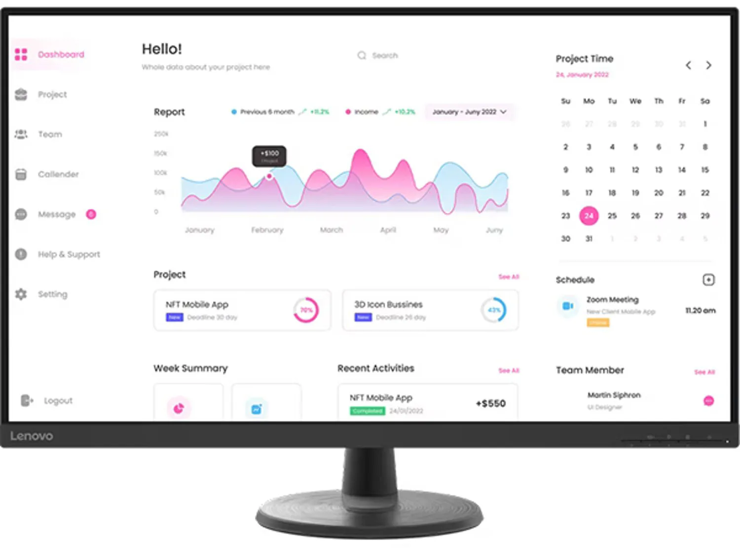 Lenovo D32-40 31.5" FHD 60Hz VA Monitor (66FCGAC2UK)