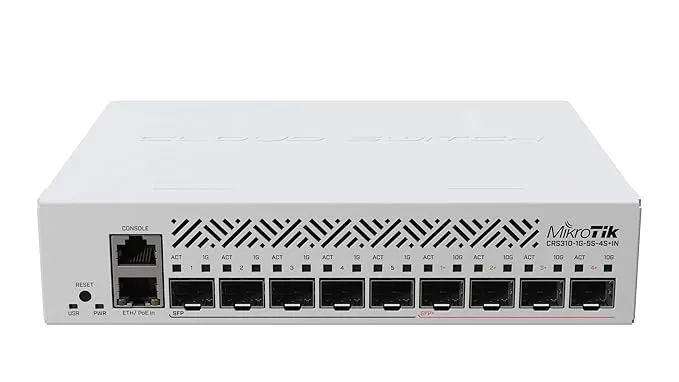 MikroTik 5 x SFP Ports 4 x SFP + Ports SWith (CRS310-1G-5S-4S+in)